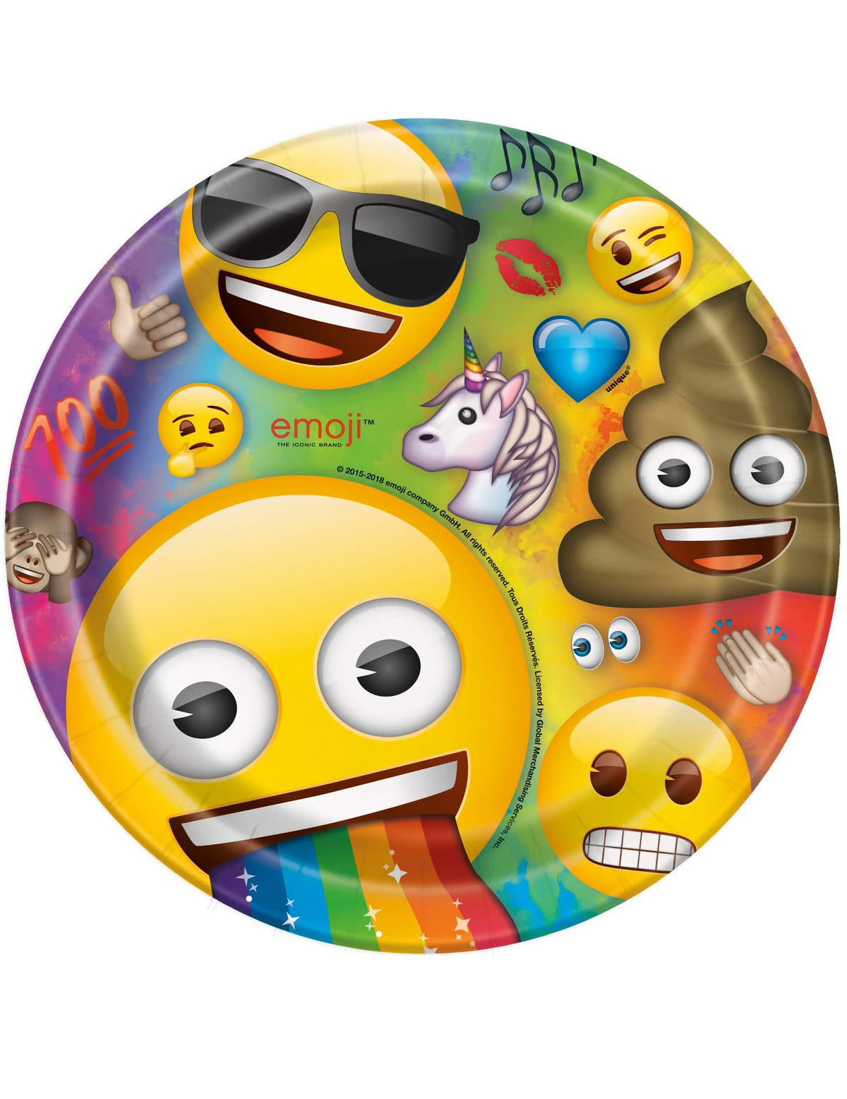 taniere z kartónu Emoji Rainbow na farebnú oslavu s rôznymi motívmi emotikonov