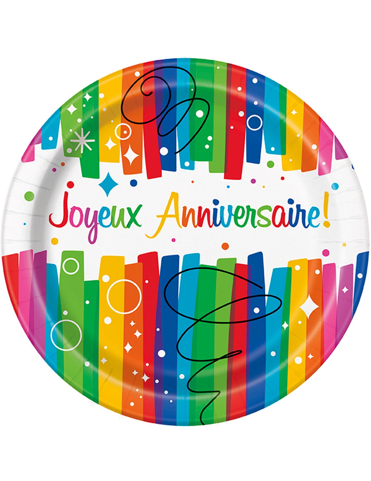 8 viacfarebných papierových tanierov k narodeninám 23 cm na slávnostný stôl