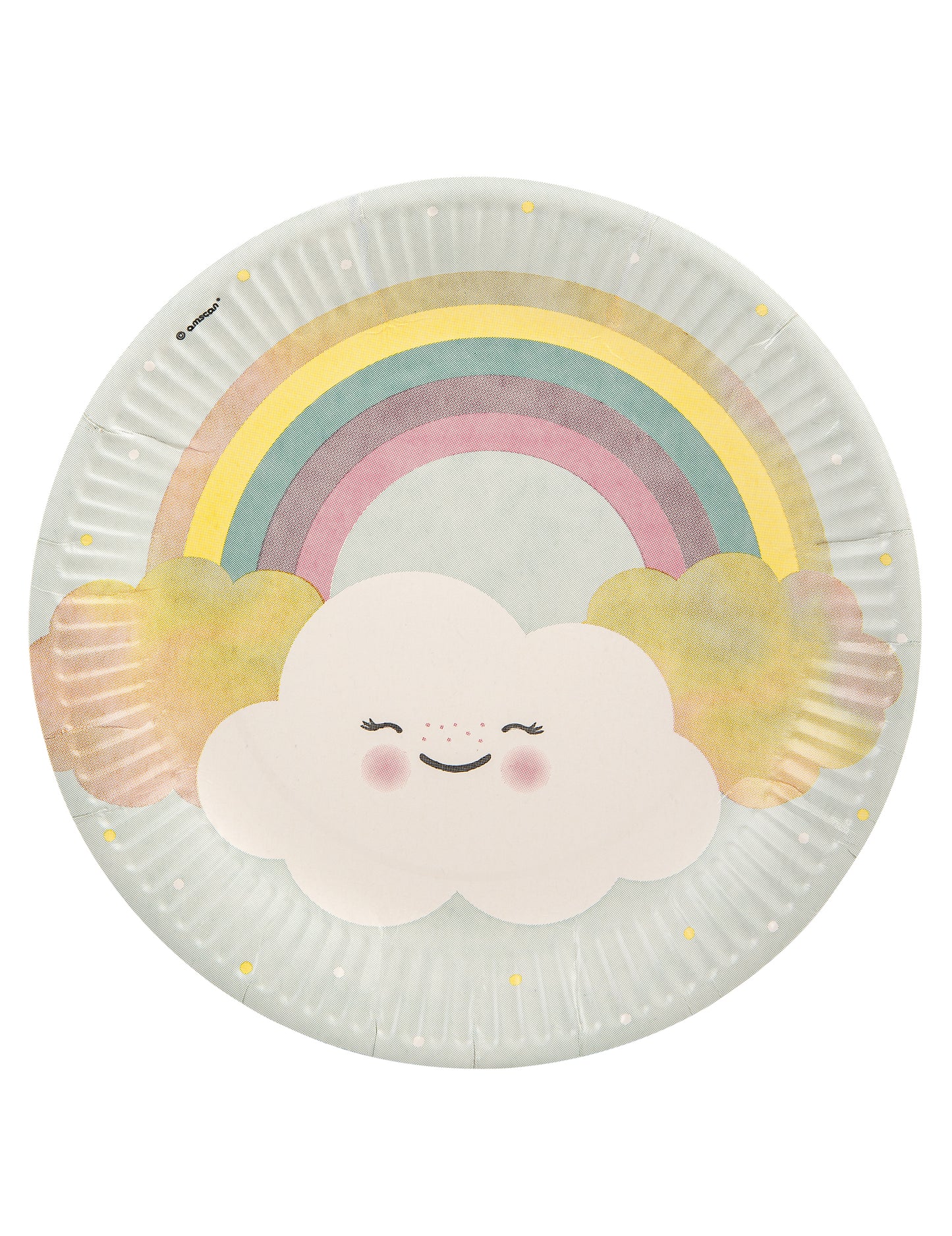 8 malých papierových tanierov v tvare oblaku 23 cm dúha