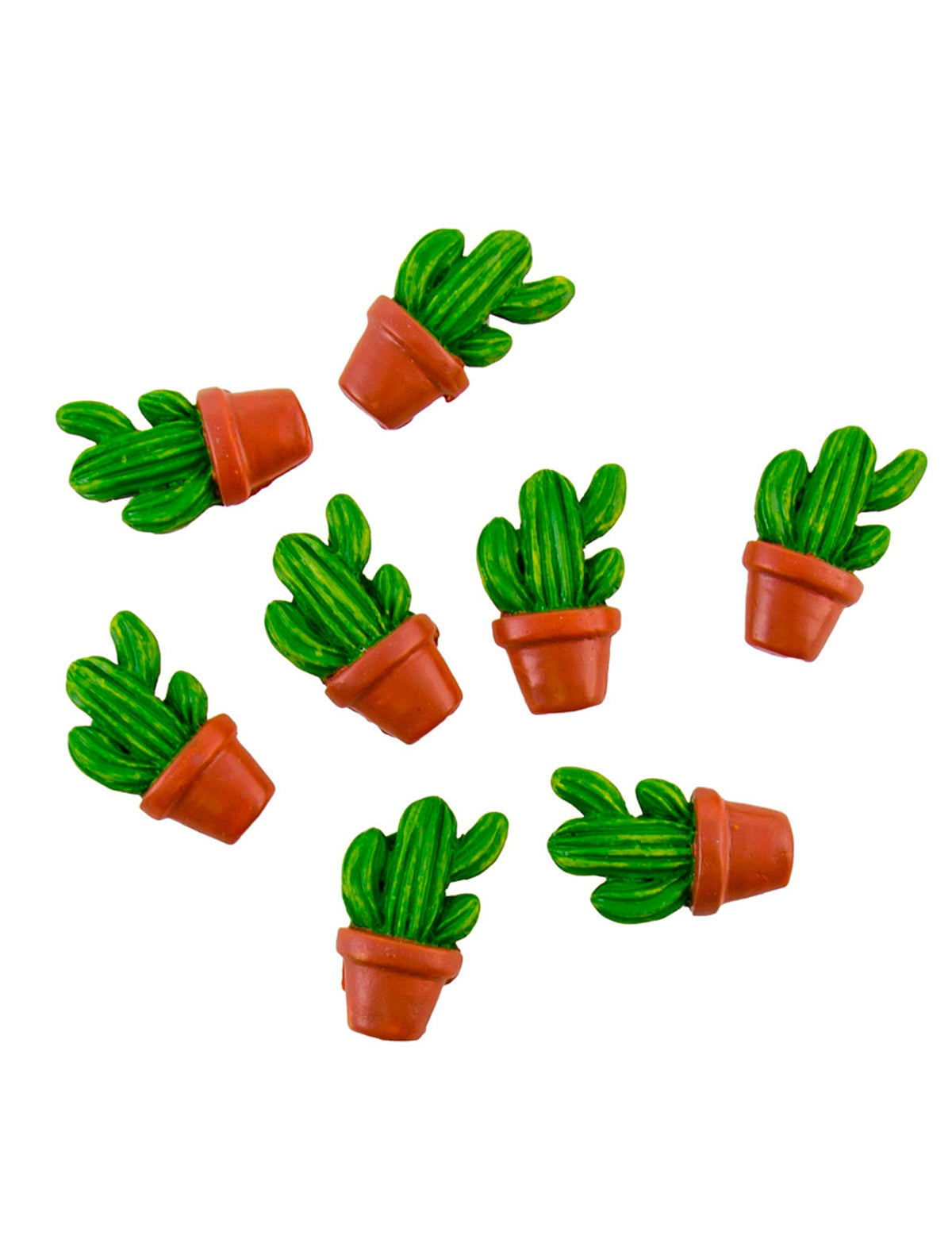 Cactus en pot adhésifs cactus pour décoration vert et marron en résine