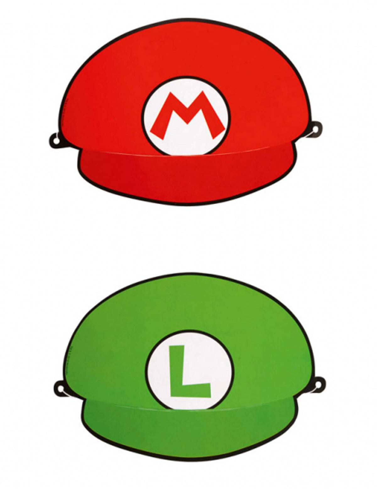 párty klobúky Super Mario™ pre dieťa modely Mario a Luigi červená a zelená