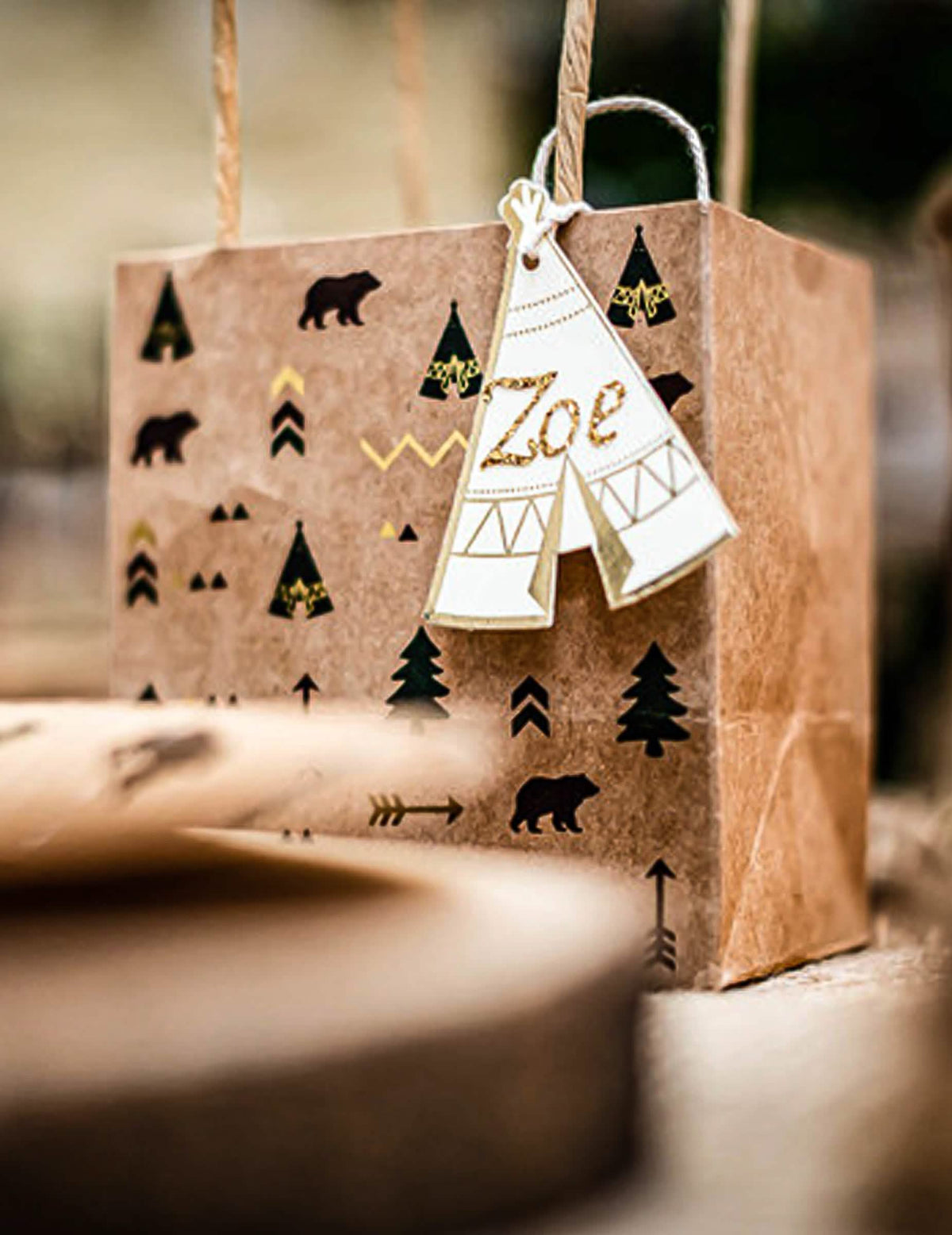 Sadzba kartónovej etikety tipi indian forest