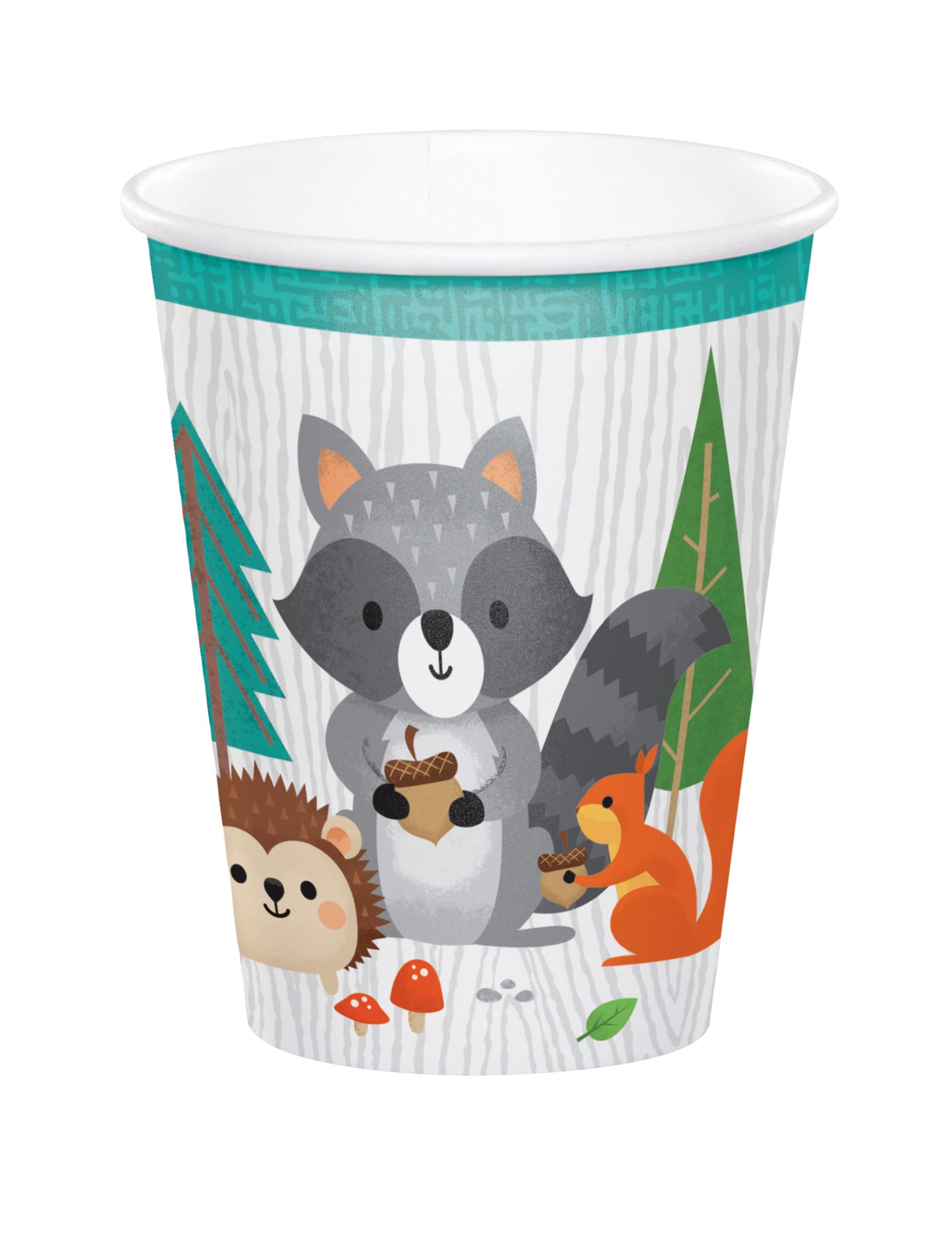 8 papierových pohárov s lesnými zvieratkami (256 ml) k narodeninám