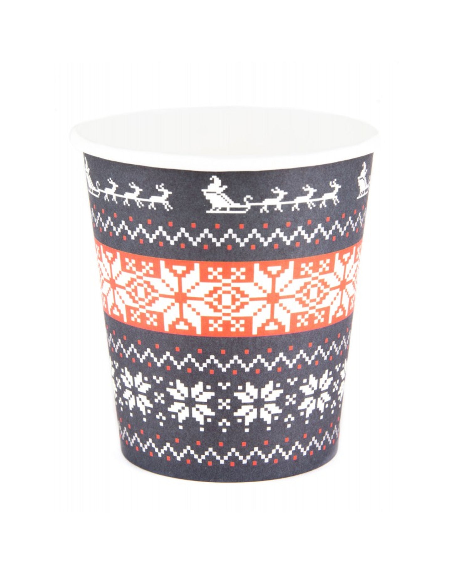 8 kartónových pohárov Ugly Sweater, 200 ml, červené a modré