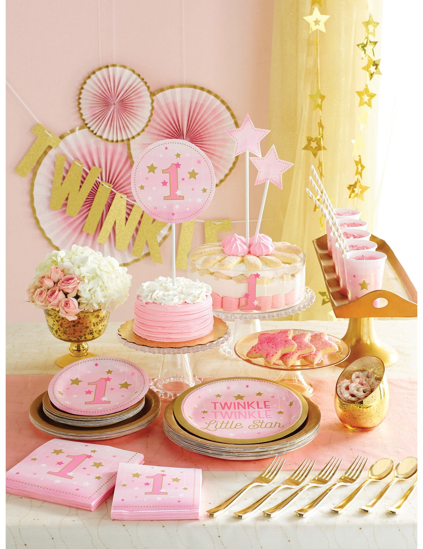 8 kartónových pohárov One Little Star Rose 256 ml