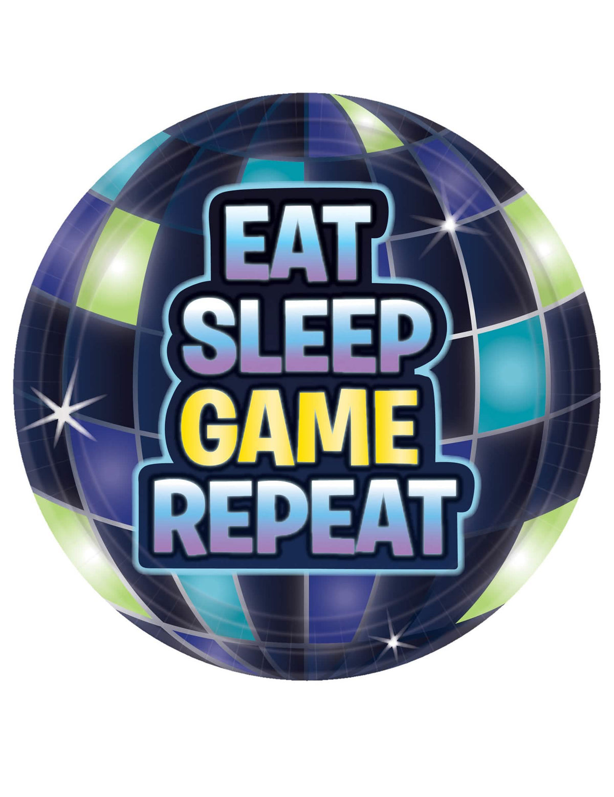 Malé kartónové taniere Battle royale modré a zelené s odkazom Eat Sleep Game Repeat