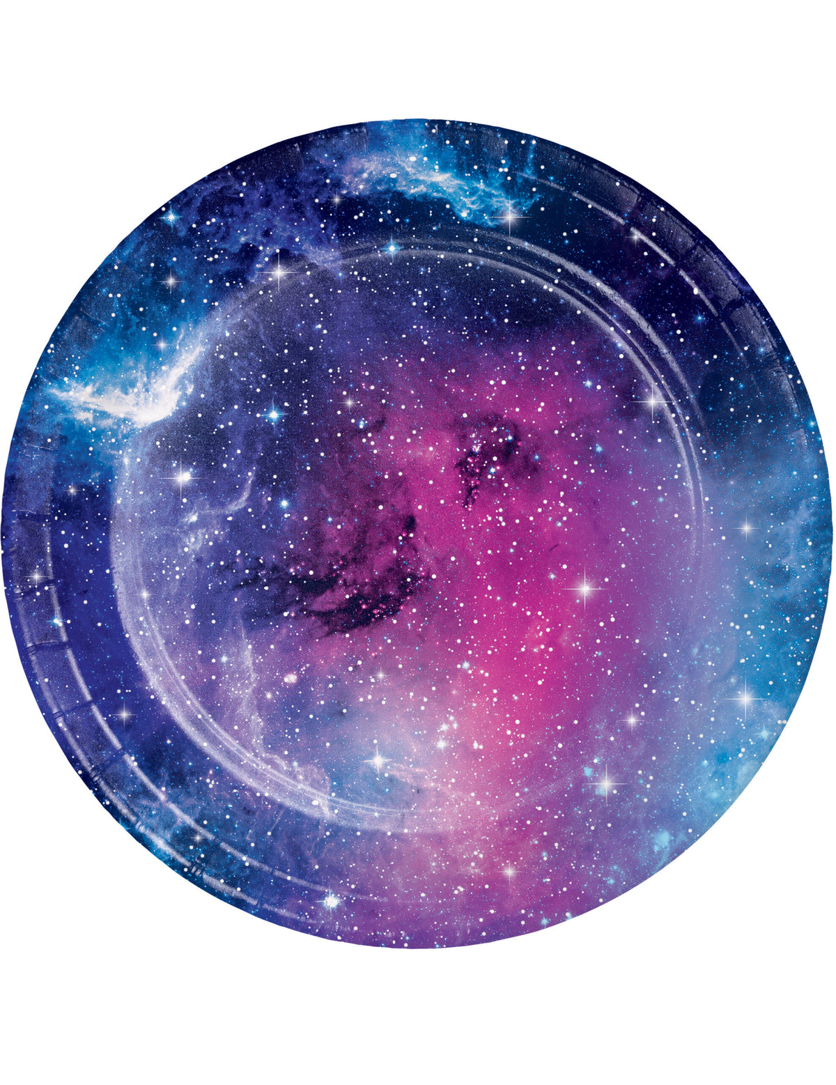 taniere en carton galaxy et étoiles pour fête violettes et bleues
