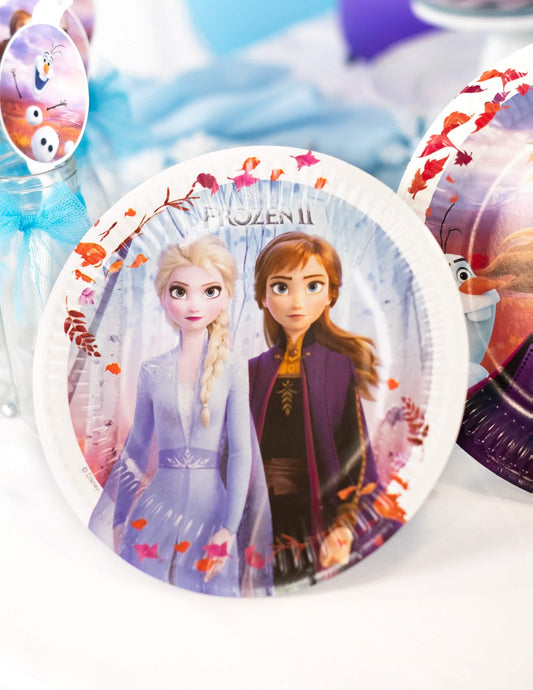 Assiettes en carton La Reine des Neiges 2 pour enfant avec Elsa et Anna