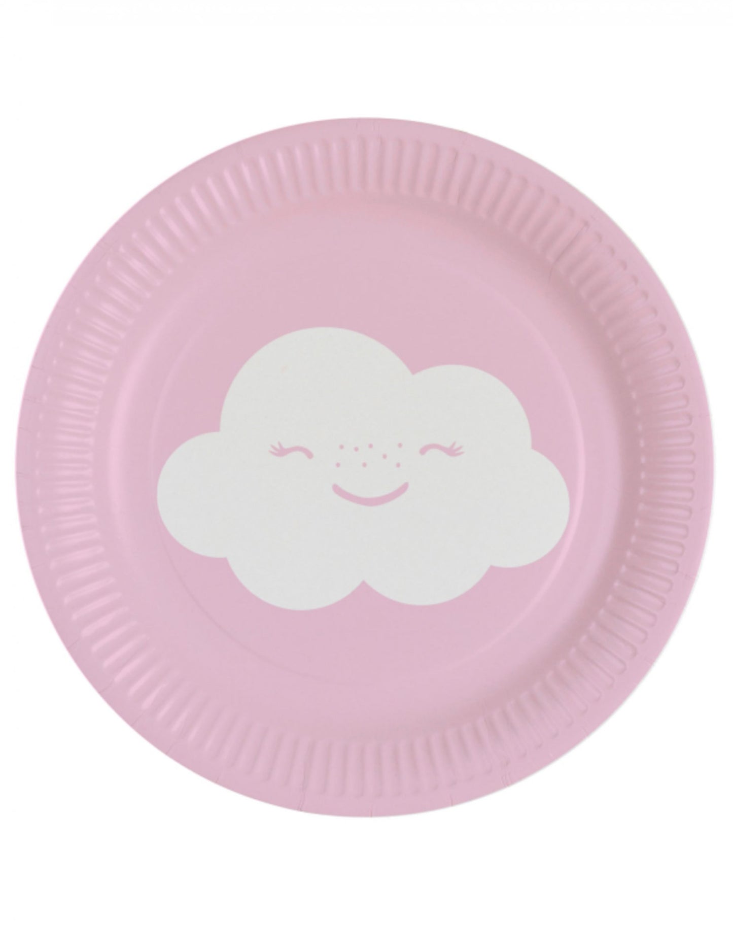 8 malých dúhových papierových tanierov v tvare oblaku 18 cm na dezert