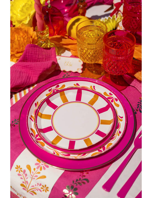 8 malých papierových tanierov Pink Limonade 18 cm
