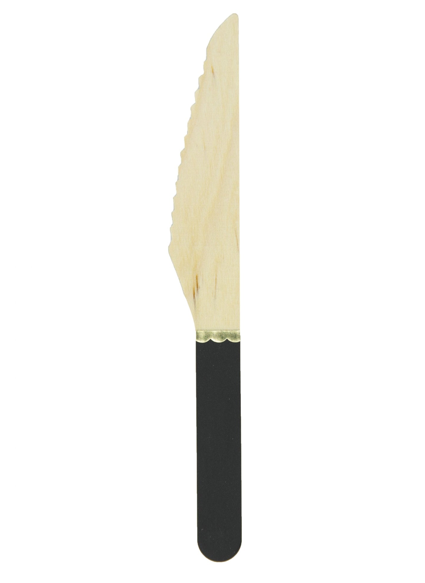 8 malých čiernych drevených nožov 16 cm