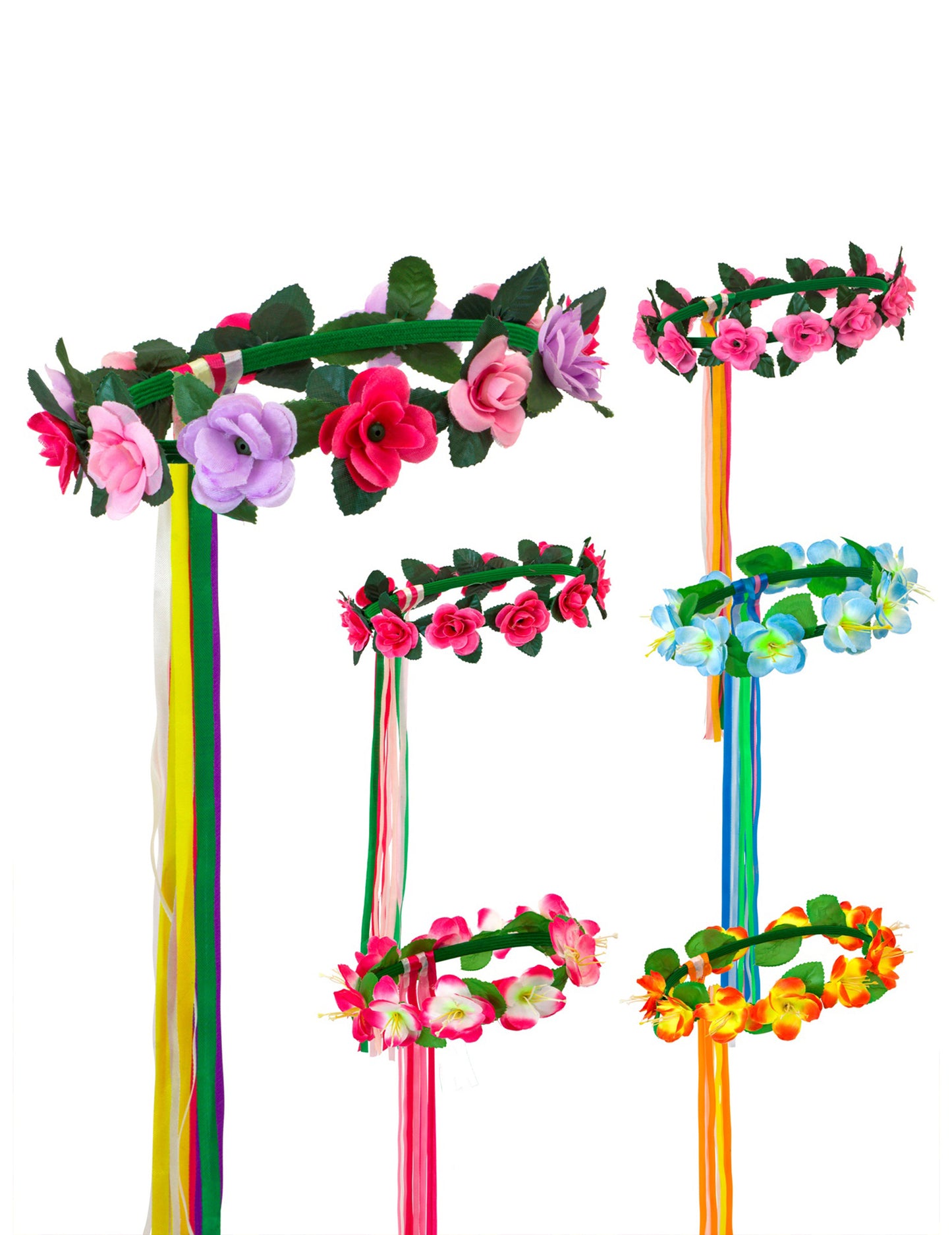 Viacfarebný kvetinový prsteň pre vlasové víly škriatok