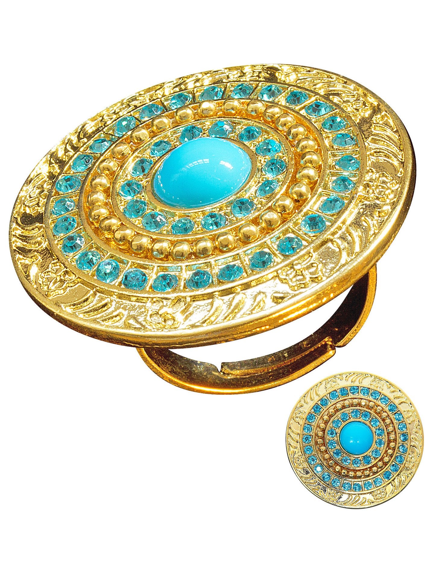 Zlatý prsteň s modrými modrými kameňmi