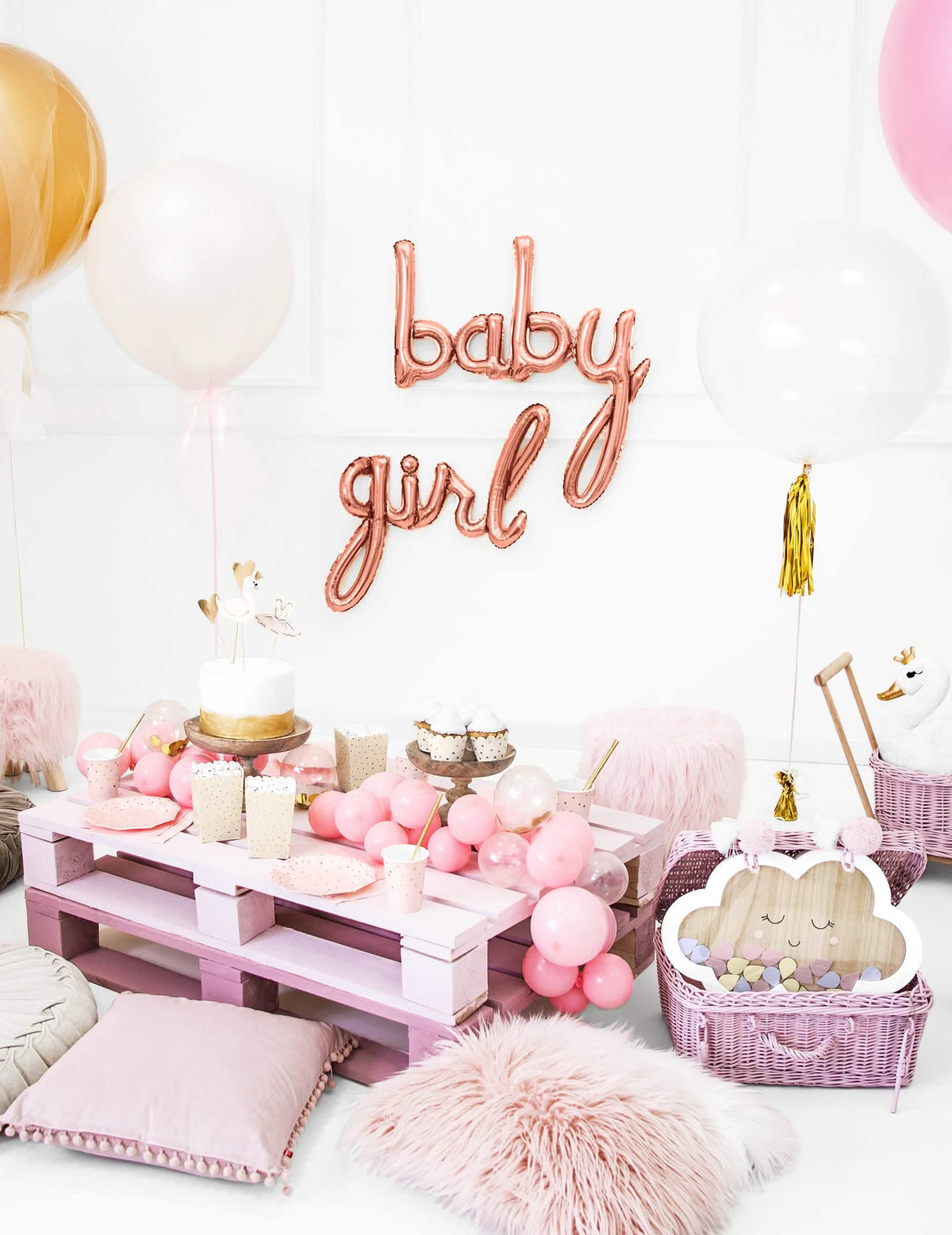 Baby shower dekorácia z hliníkovej fólie baby