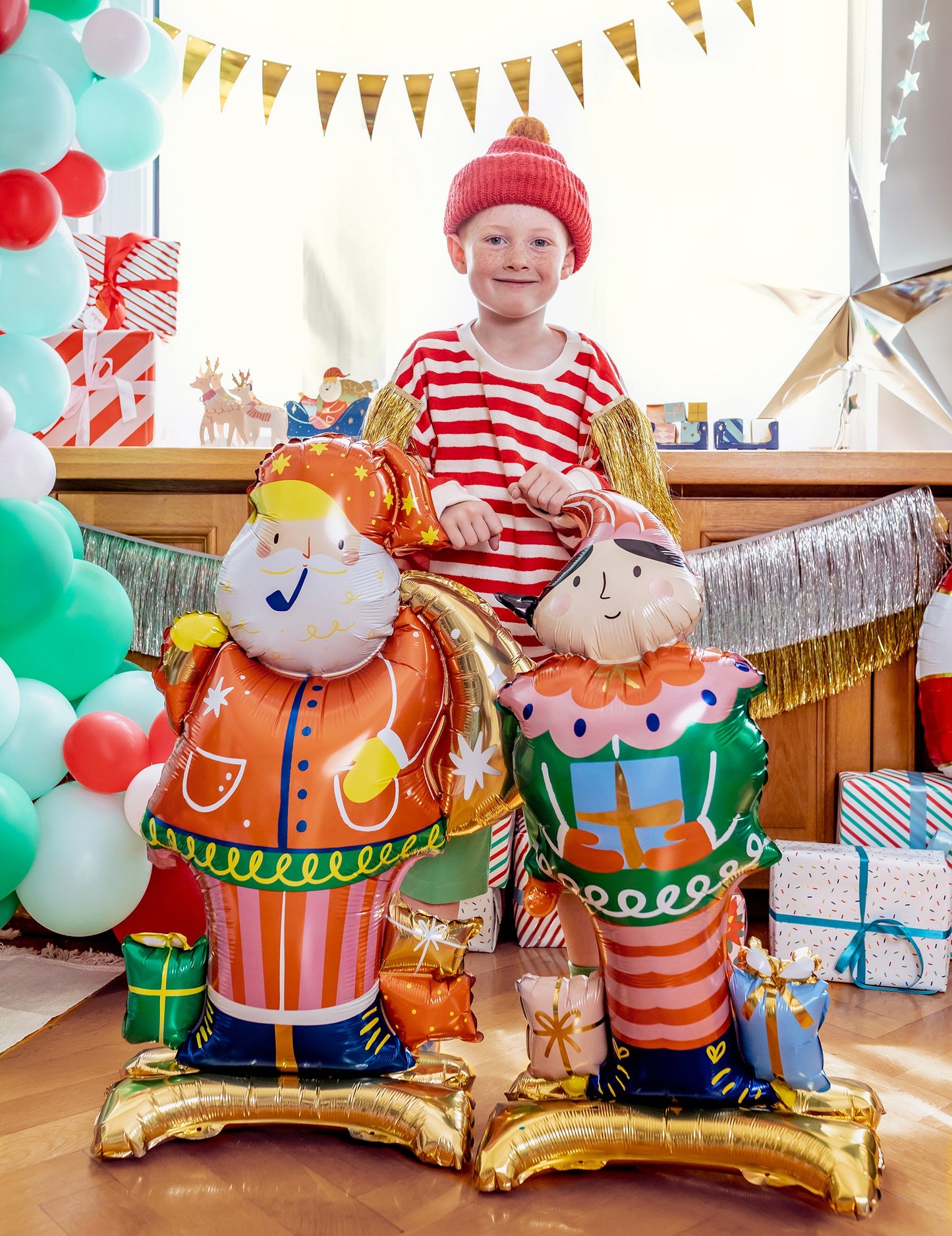 Hliníková guľa Santa Claus 63 x 106 cm