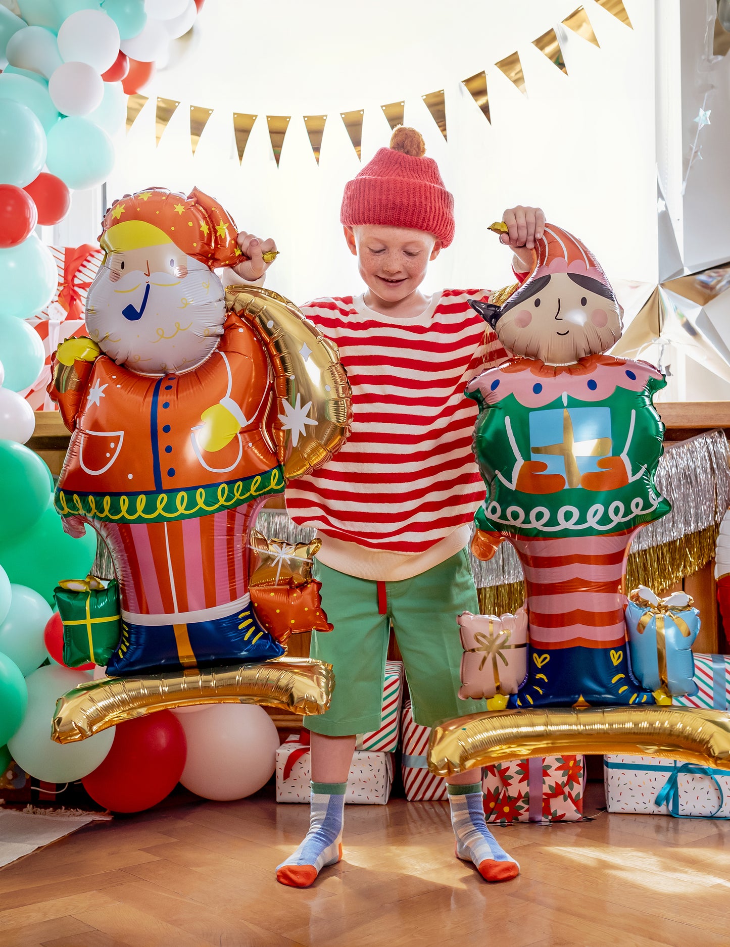 Hliníková guľa Santa Claus 63 x 106 cm
