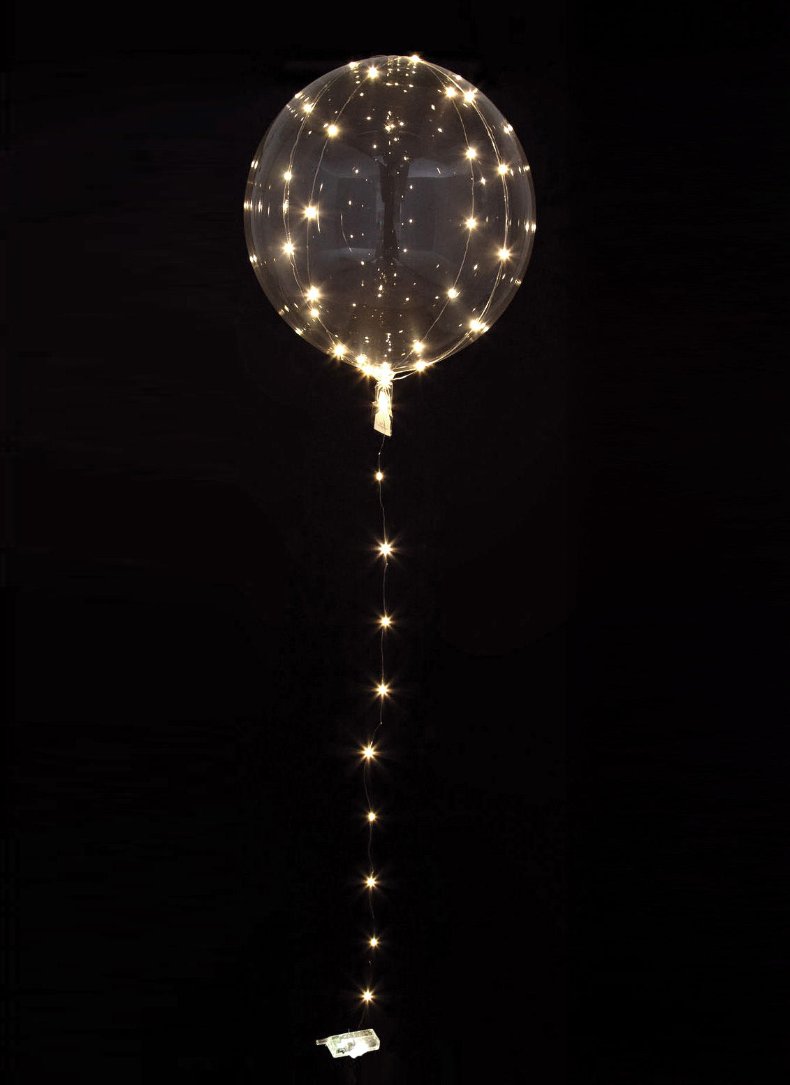 Priehľadná krištáľová guľka s bielym LED diódou 25-30 cm