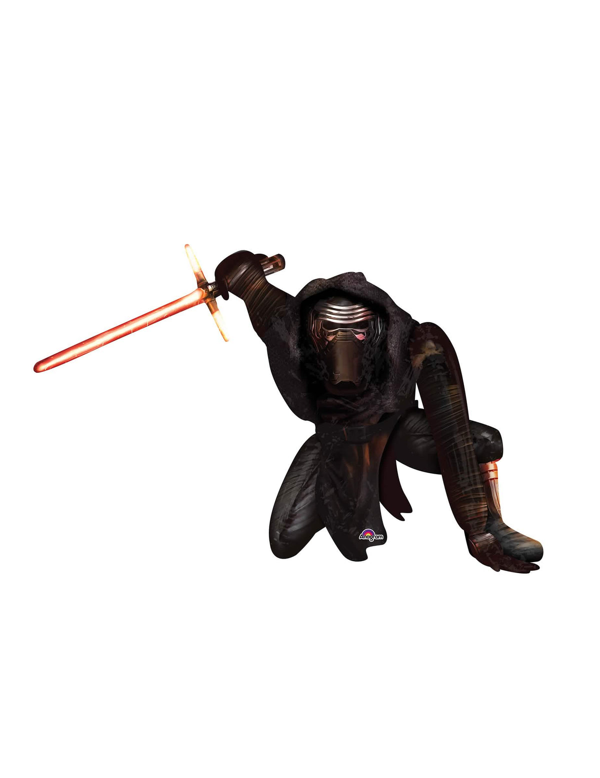 Obrovský hliníkový balón Kylo Ren Star Wars VII čierna so červená svetelným mečom