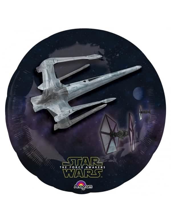 Ilustrácia vesmírneho boja s hliadkou X-Wing z hliníkovej fólie Zlí Star Wars VII