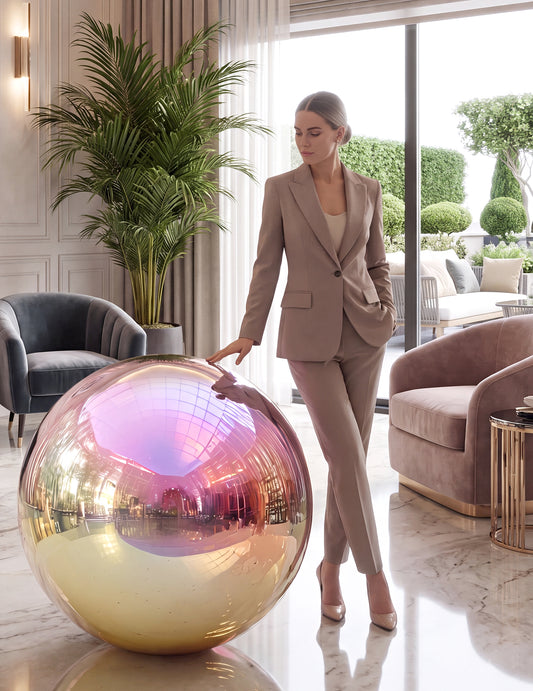 Ballon géant boule miroir iridescente 80 cm