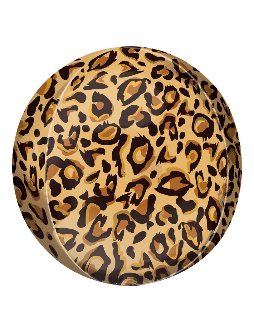 Ballon en aluminium imprimé léopard pour fête jaune et marron