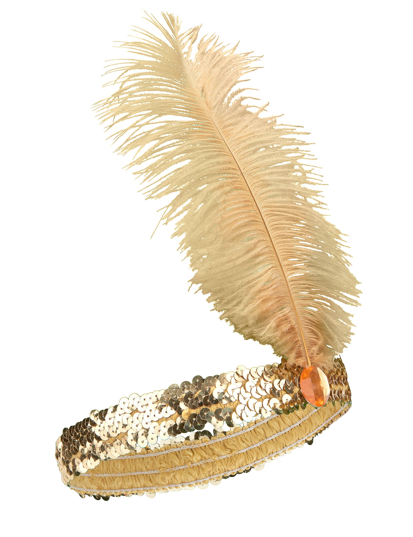 Charleston Banner s flitrami a pozlátené ženské perie