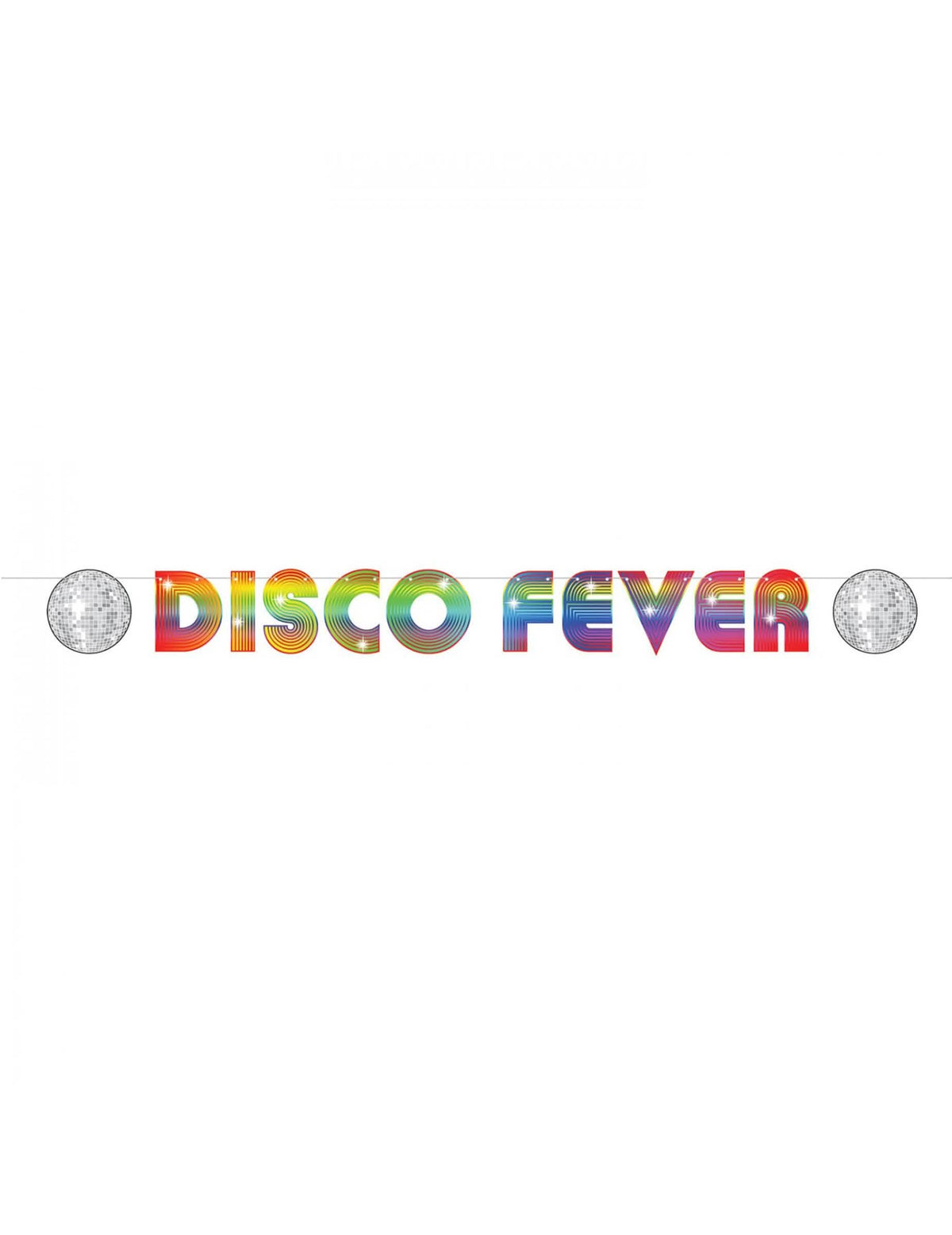 Kartónový banner disco Fever viacfarebné s disko guľami