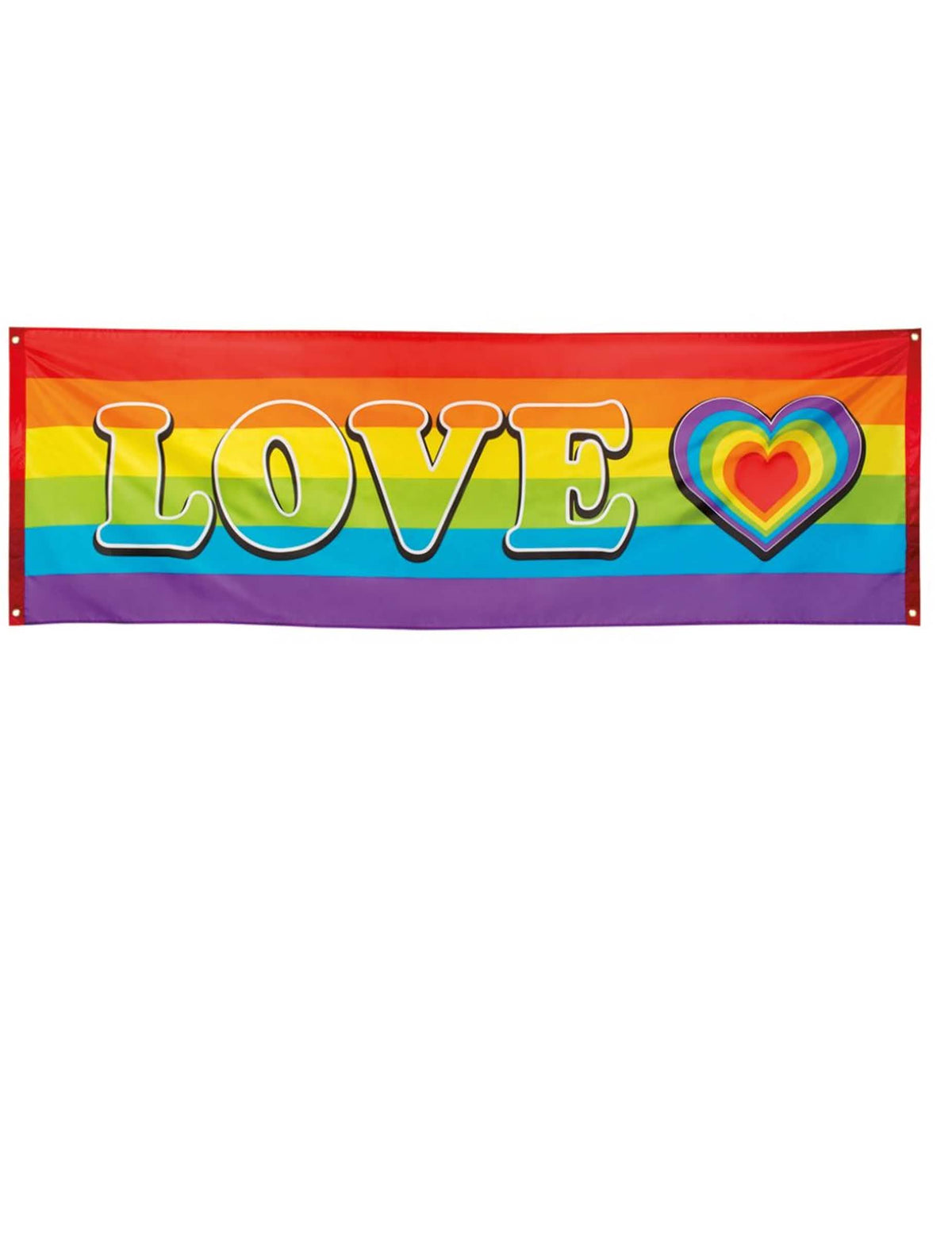 Banner LOVE viacfarebné dúhové s motívom srdca