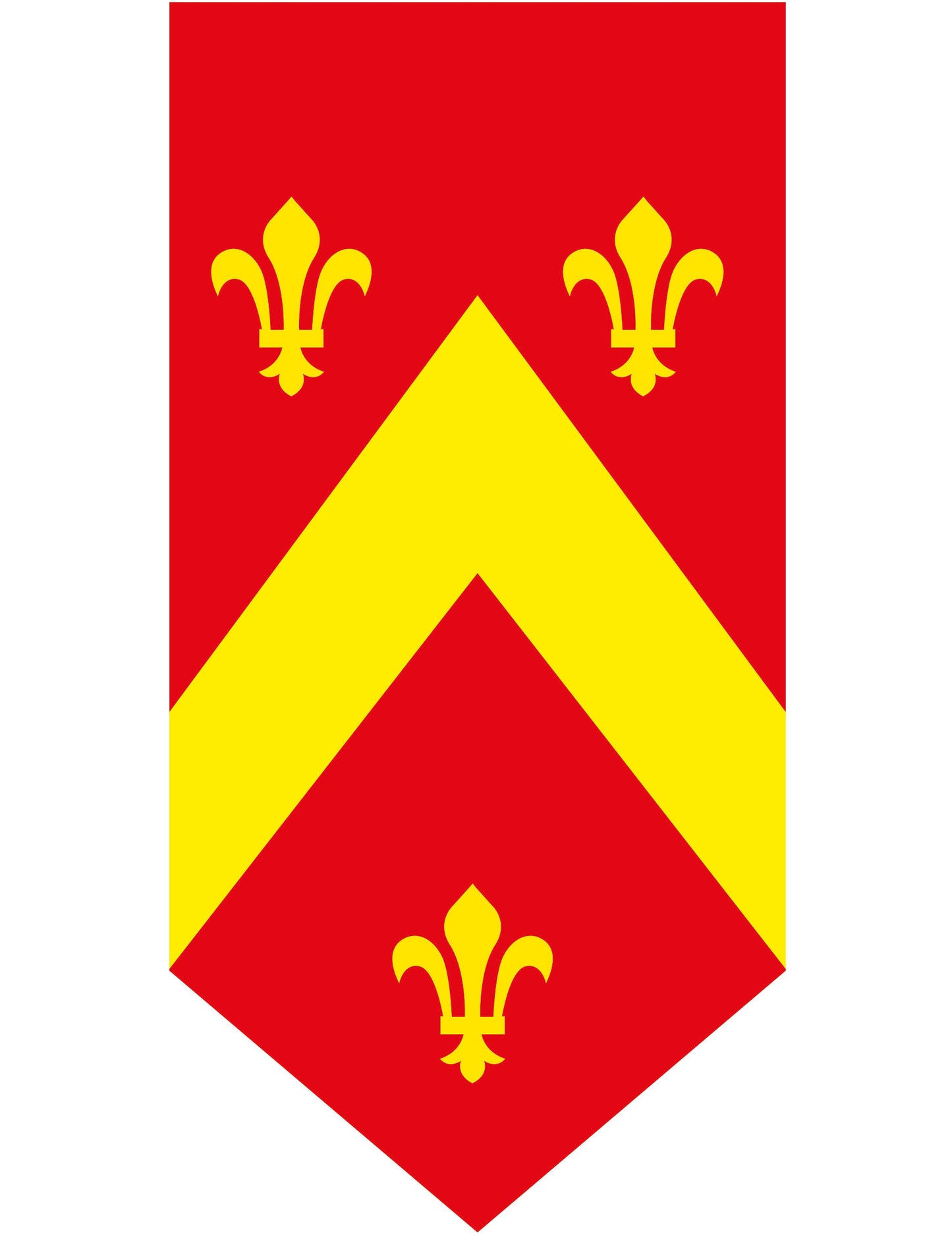 Červený stredoveký vertikálny banner 25 x 50 cm papier