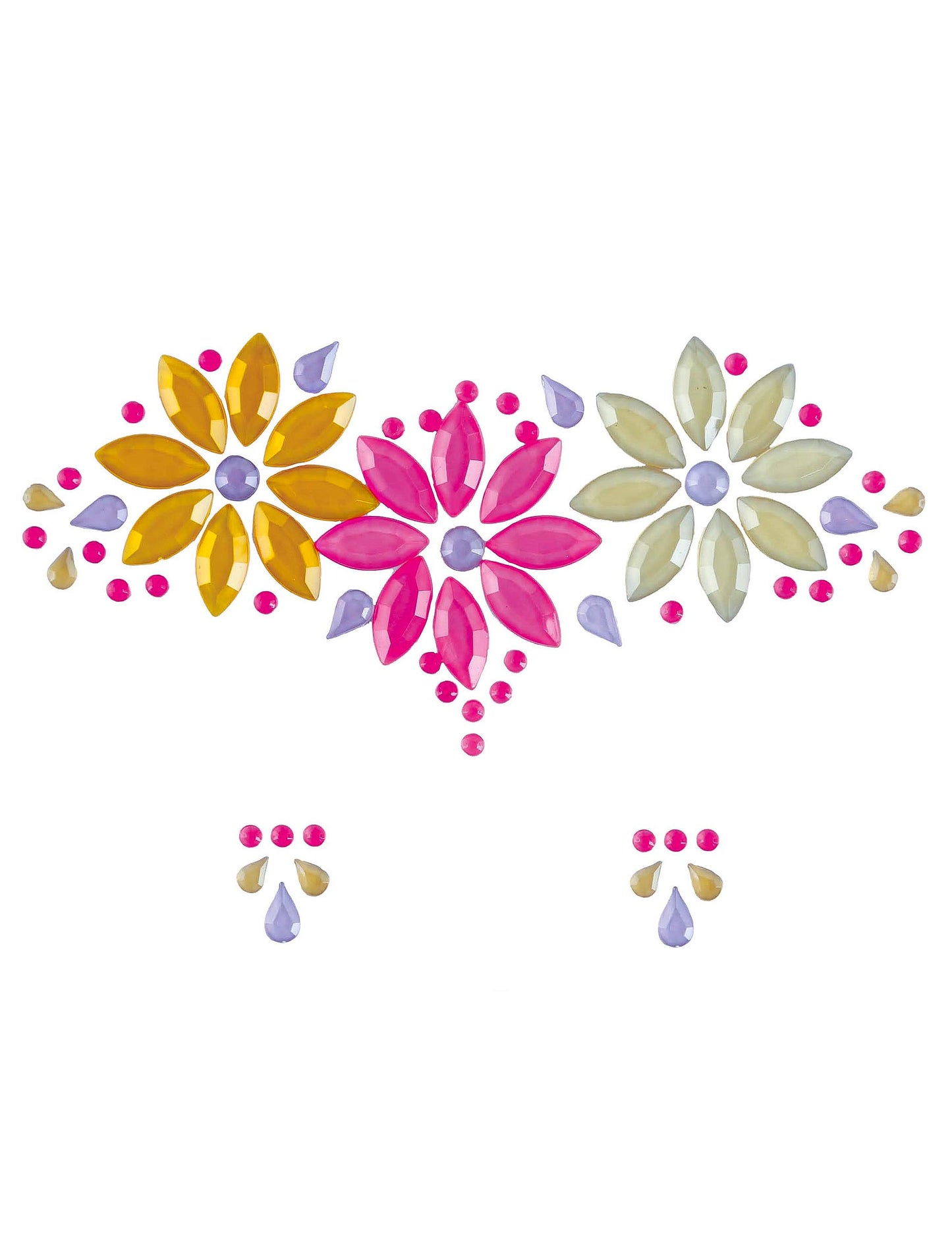 Farebné kvetinové lepiace šperky