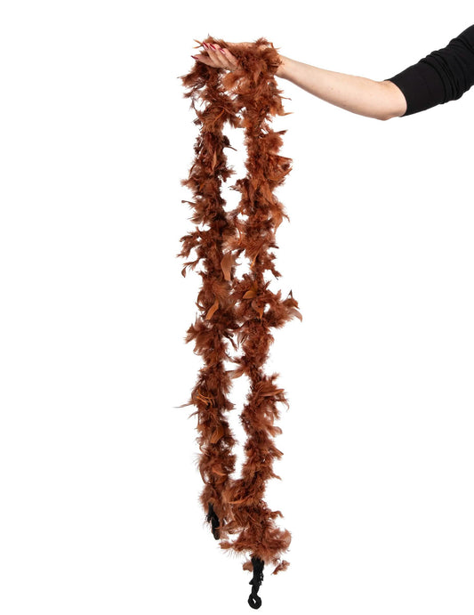 Vue de la longueur du boa pour femme marron 40g