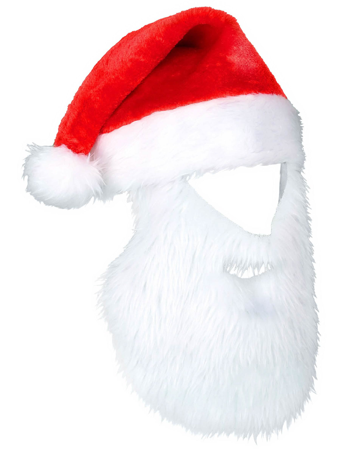 Bočný pohľad na čiapku s bradou santa claus