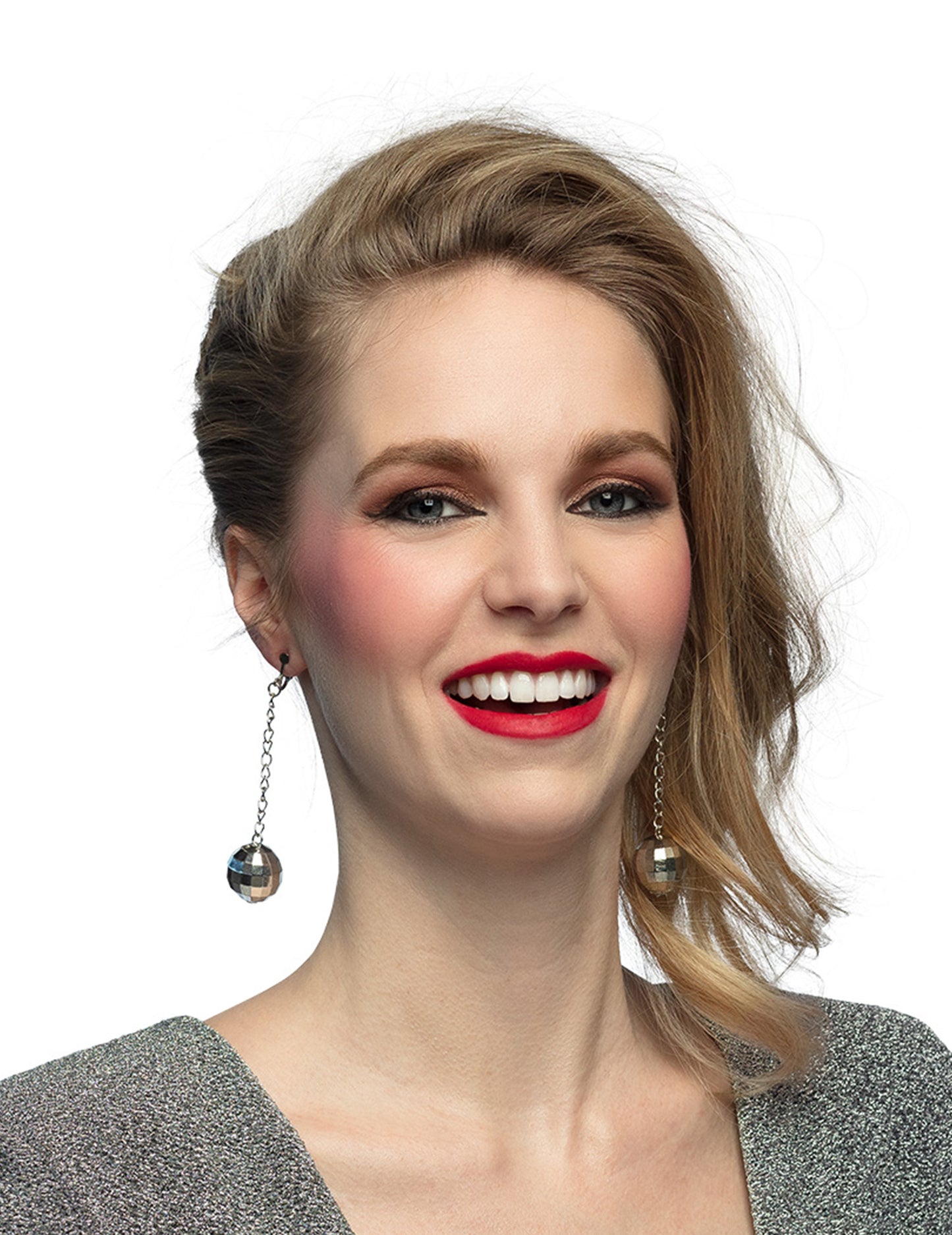 Ženské disco guľové náušnice