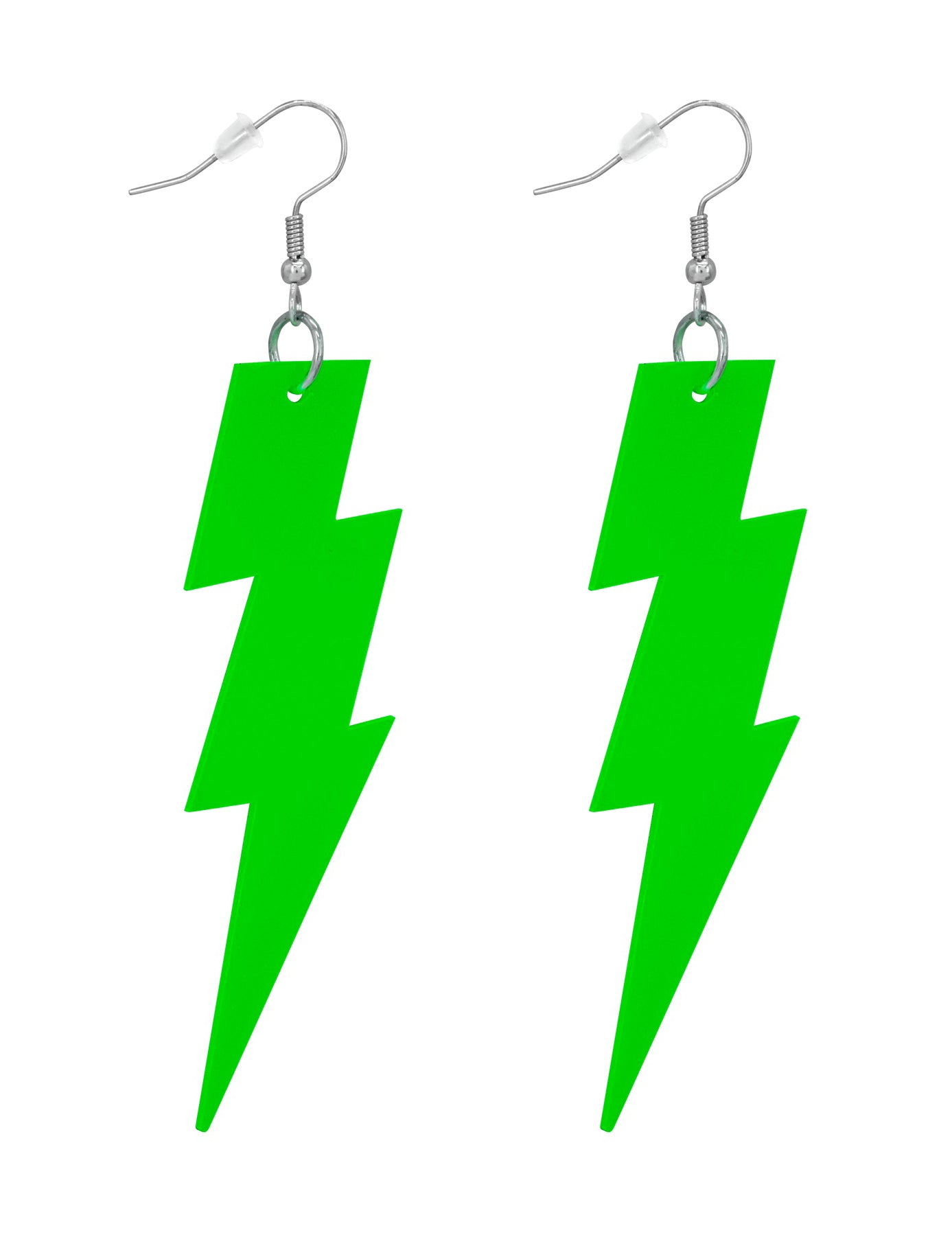 Fluo zelené blesky náušnice