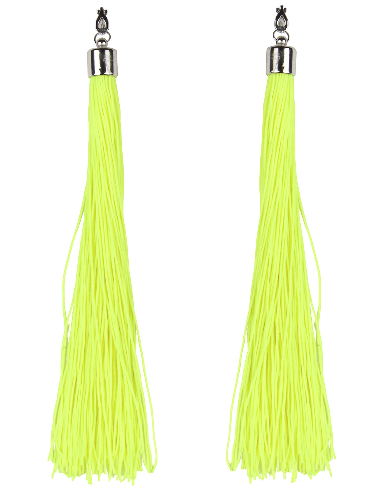 Boucles d'oreilles franges pour adulte jaunes fluo