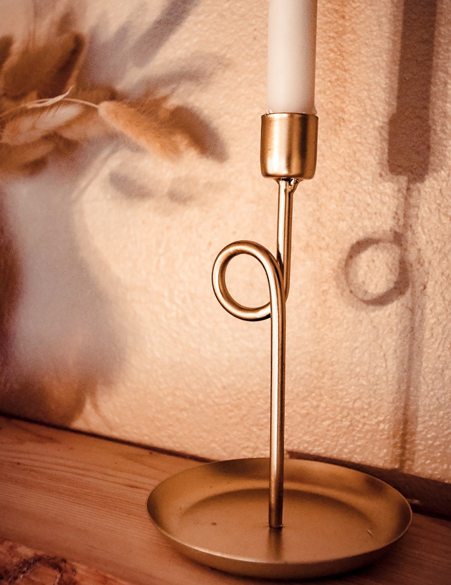 Stojací svietnik z mosadze v ružovo-zlatom prevedení 16,5 cm Vianočné svadobné dekorácie