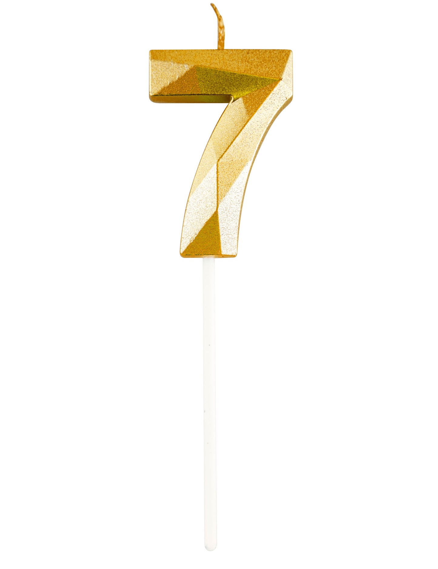 Zlatá sviečka s číslom 5 a diamantovým efektom cm na narodeniny