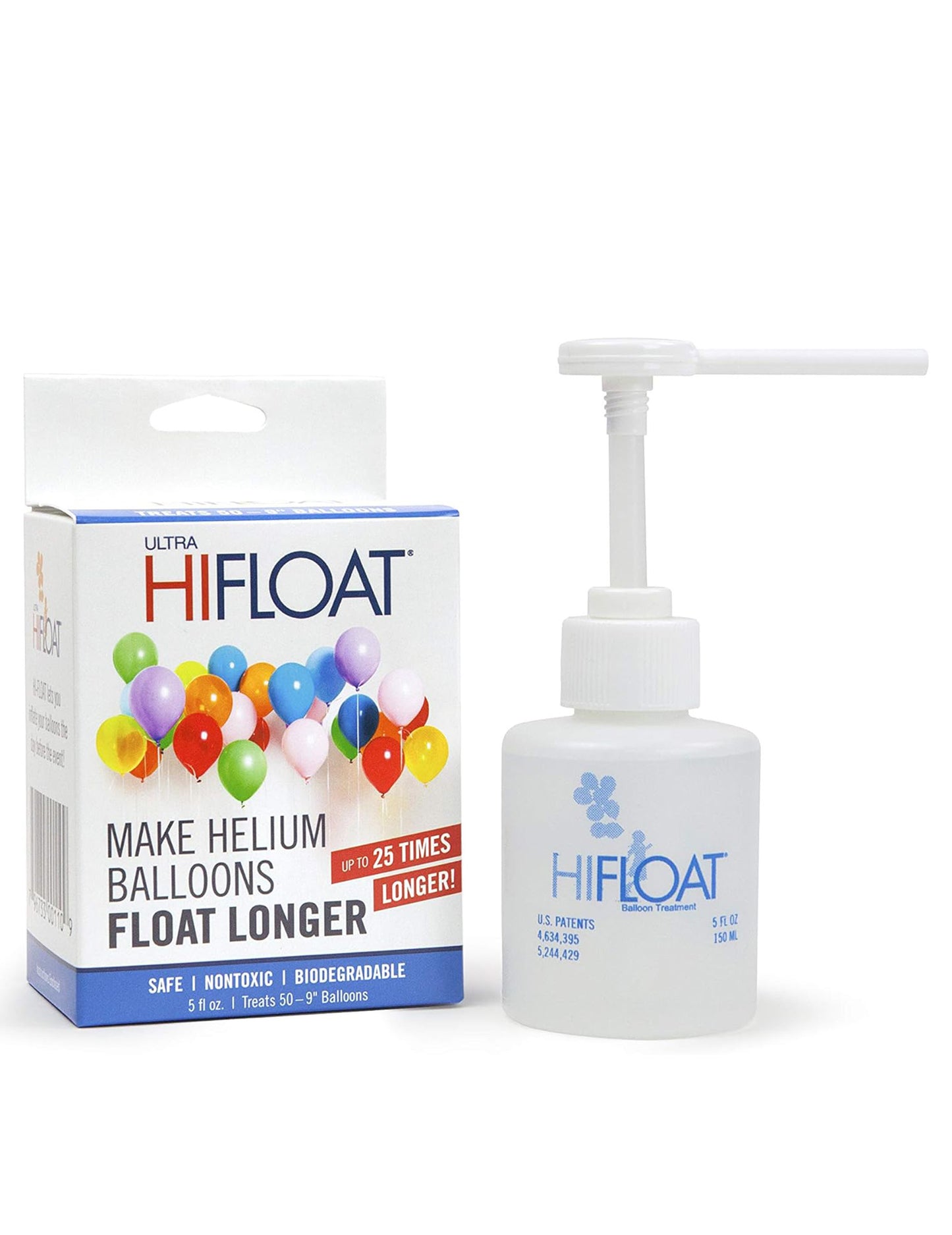 Petite bouteille HI-FLOAT avec pompe pour ballons hélium 150ml