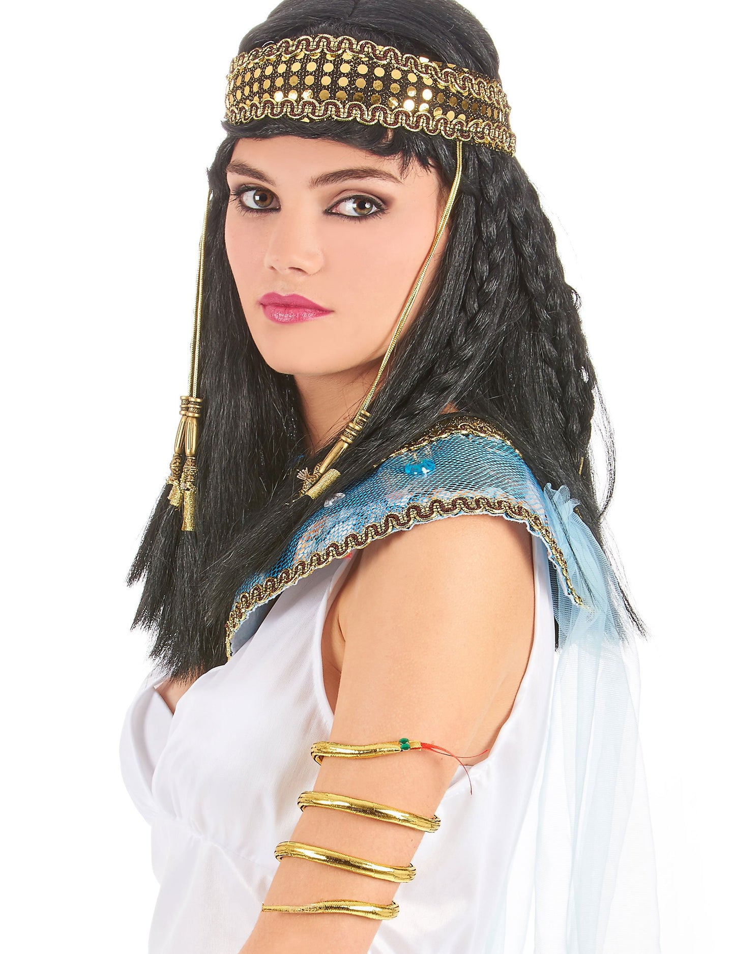 Bočný pohľad na zlatý hadí náramok pre dospelých