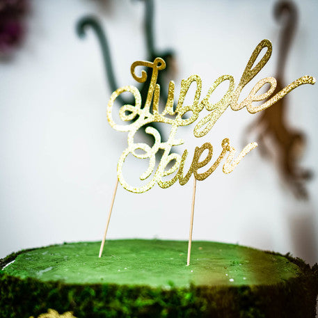 Drevená ozdoba na tortu Jungle Fever Gold 20 ks cm trblietky