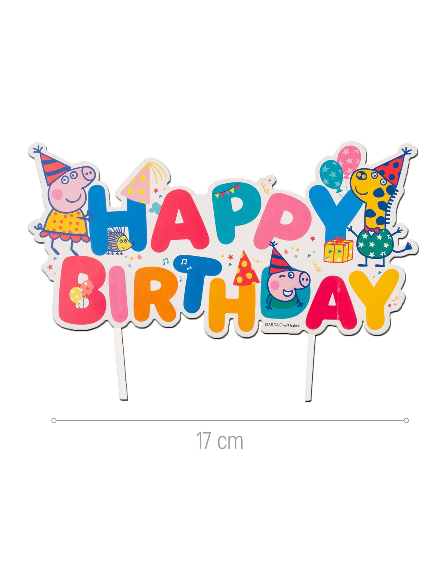 Cake topper Happy Birthday Peppa Pig™ 17 cm