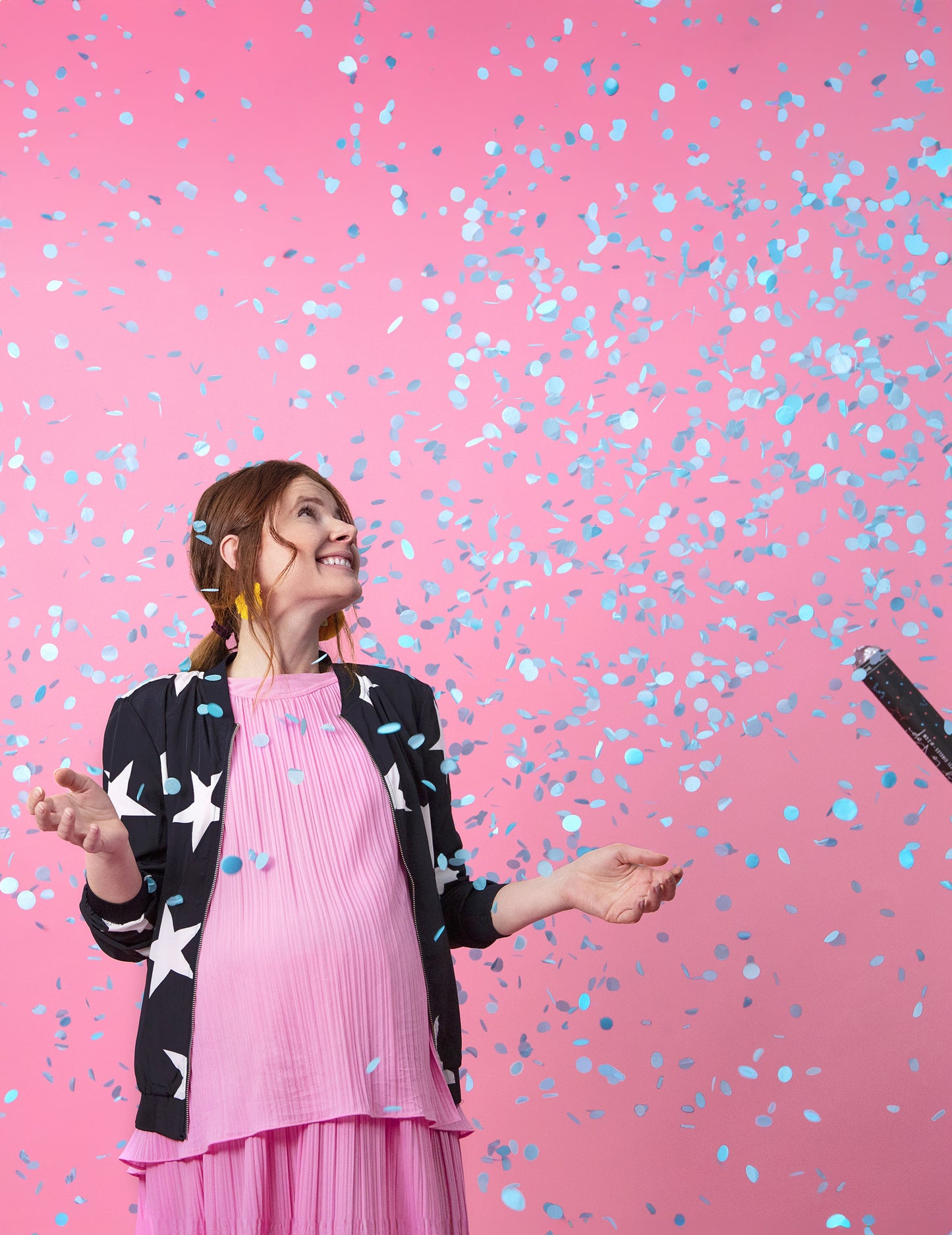 Modrý chlapec s konfetami, 60 cm detská oslava