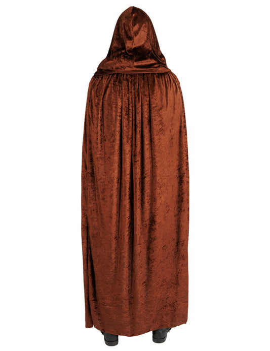Extra dlhý hnedý zamatový luxusný plášť 202 cm