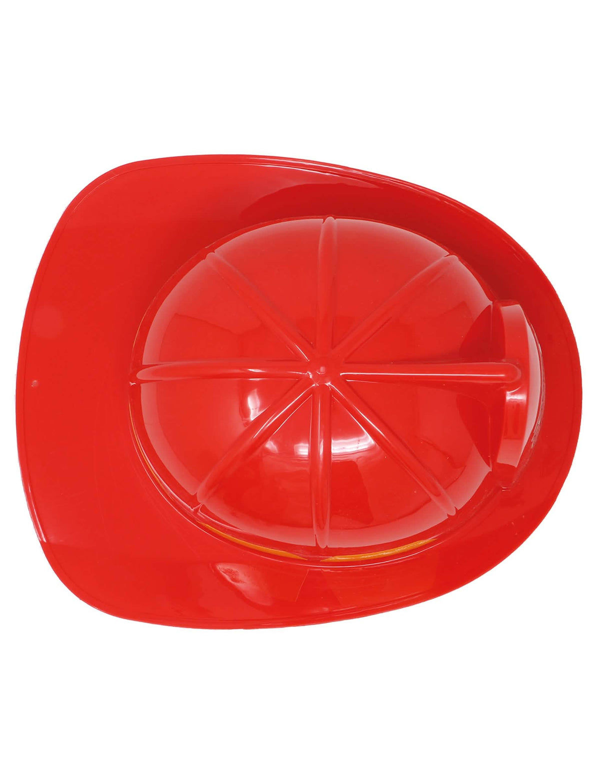 Pohľad zhora na hasičskú prilbu pre dospelého