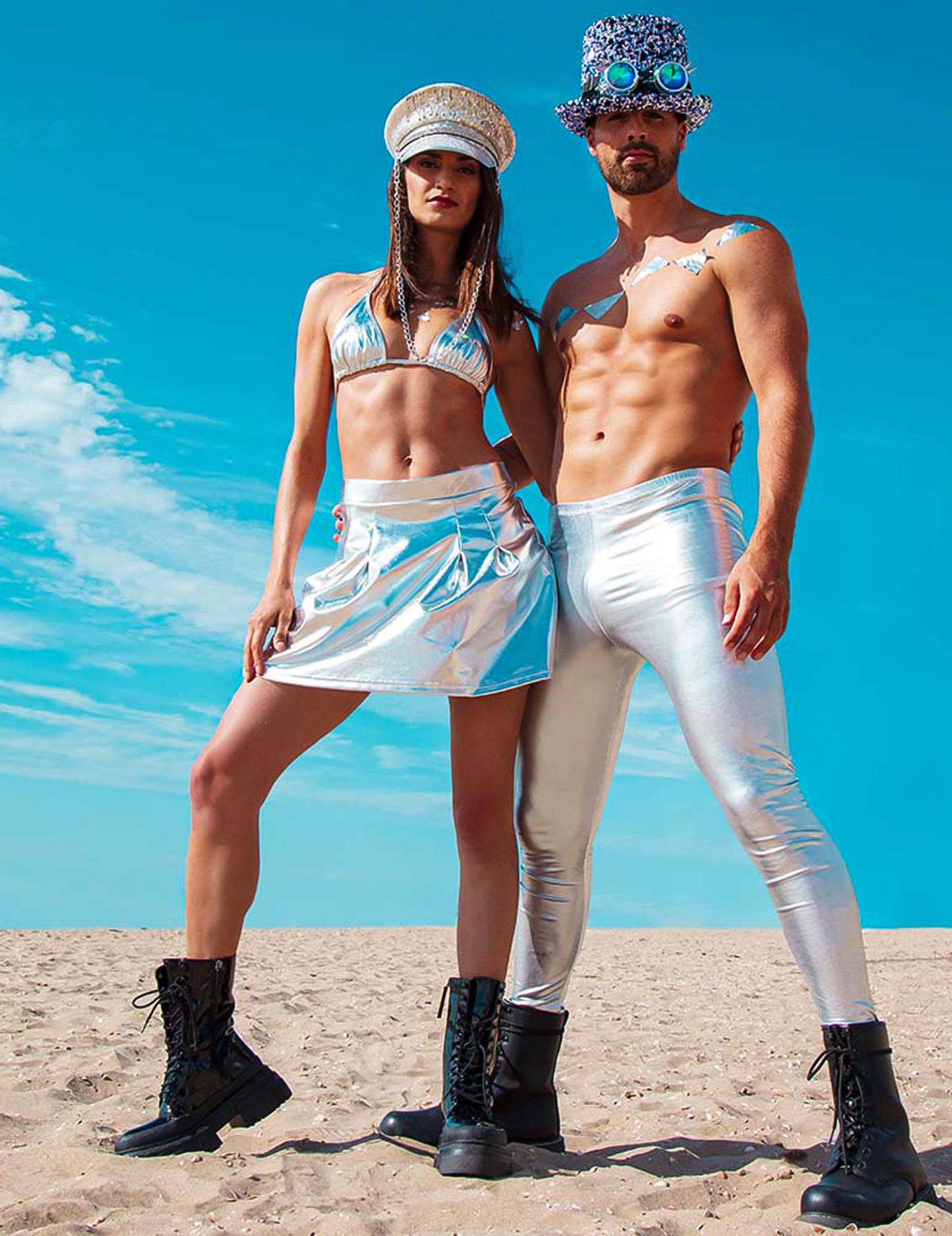 Čiapka s reťazou strieborného a flitra pre dospelých