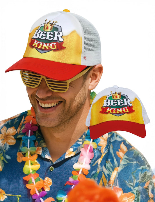 Vue portée de la casquette Beer king pour adulte