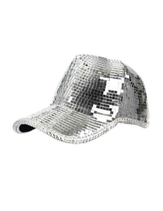 Vue de profil de la casquette disco à facettes pour adulte