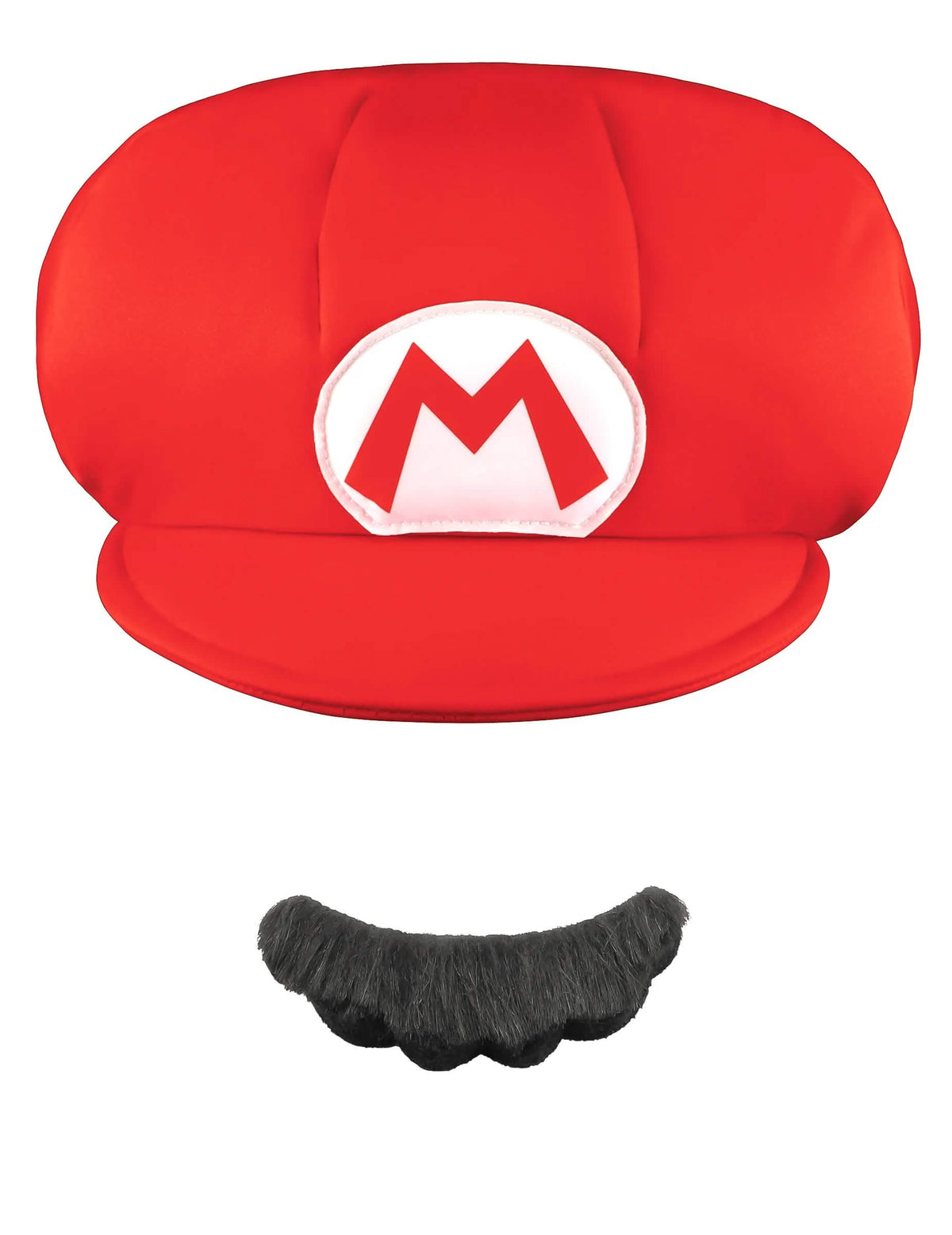 Čelný pohľad na šiltovku a fúzy Mario pre dieťa