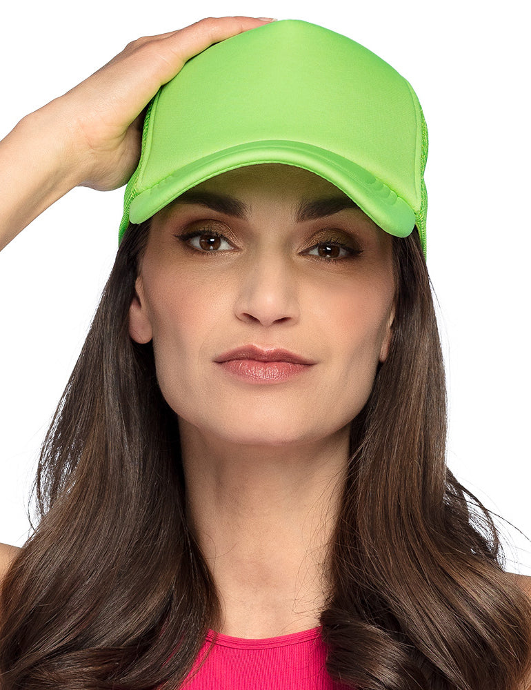 Fluorescenčná zelená čiapka pre dospelých