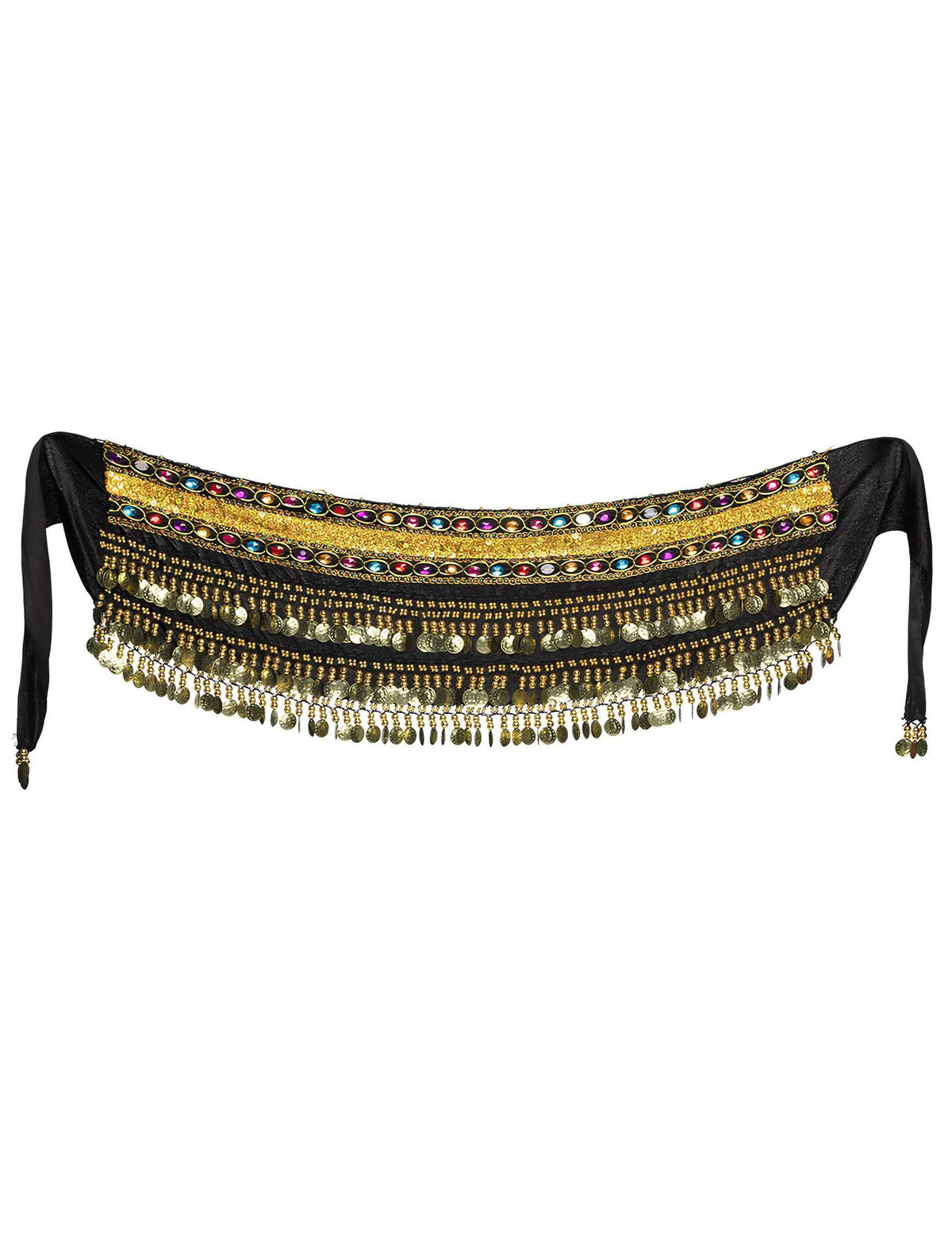 Vue de face à plat de la ceinture de danseuse orientale